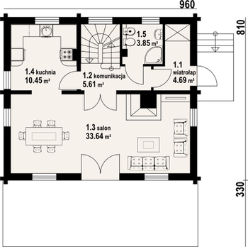 Rzut  projektu Jaworzynka dw
