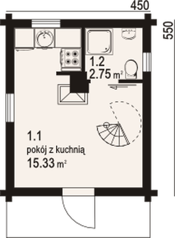 Rzut  projektu Gajowo + poddasze