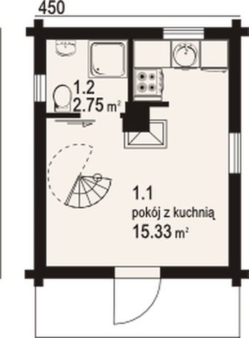 Rzut  projektu Gajowo + poddasze