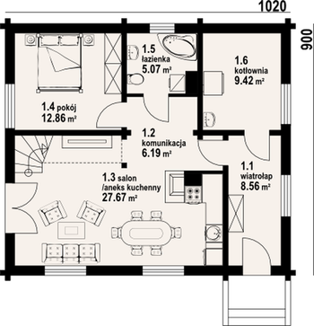 Rzut projektu Orzechów dw
