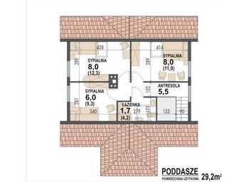 Rzut  projektu Krasnal (letniskowy)