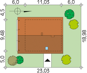 Działka projektu Indygo 2 dr-S (DR-S)