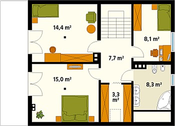 Rzut  projektu Indygo 2 dr-T (DR-T)