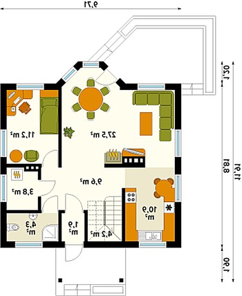 Rzut  projektu Pliszka 2 dr-S (DR-S)