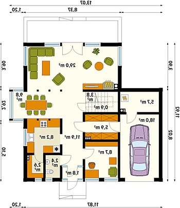 Rzut  projektu Syriusz dr-T (DR-T)