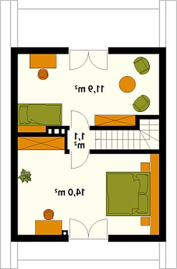 Rzut  projektu Mikrus 2 dr-T (DR-T)