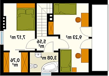 Rzut  projektu Poziomka 3 dr-T (DR-T)
