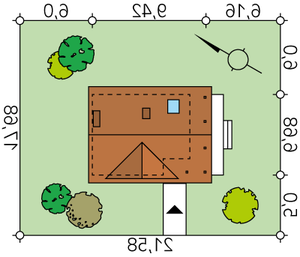 Działka projektu Poziomka 2 dr-S (DR-S)