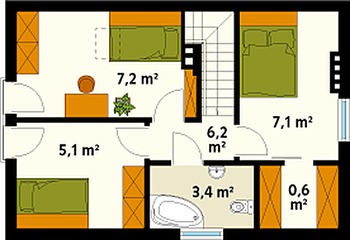 Rzut projektu Poziomka 2 dr-S (DR-S)