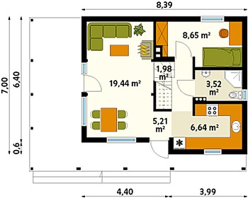 Rzut  projektu Jaśmin dr-S (DR-S)