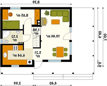 Rzut  projektu Jaśmin dr-S (DR-S)