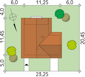 Działka projektu Jaśmin 3 dr-S (DR-S)
