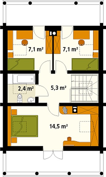 Rzut  projektu Konwalia 2 bal (BAL)