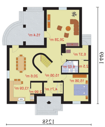 Rzut  projektu PERUGIA 