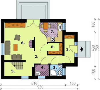Rzut  projektu LA PAMPA