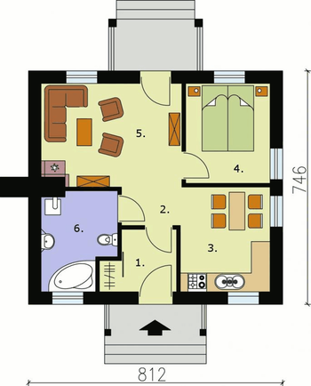 Rzut projektu LA LORA dom letniskowy
