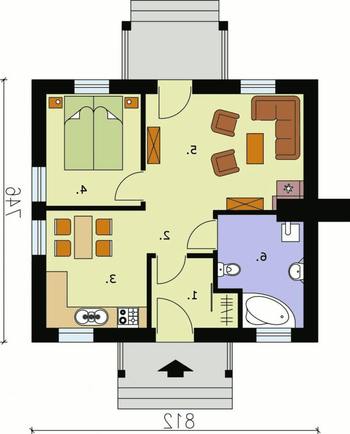 Rzut projektu LA LORA dom letniskowy