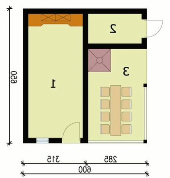 Rzut  projektu G45 Budynek Gospodarczy