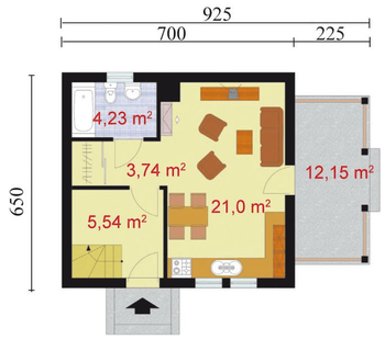 Rzut projektu ORLEAN dom letniskowy