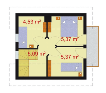 Rzut projektu ORLEAN dom letniskowy