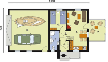 Rzut  projektu GM 2 budynek garażowo-mieszkalny