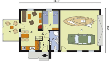 Rzut  projektu GM 2 budynek garażowo-mieszkalny