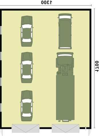 Rzut projektu G243 garaż dwustanowiskowy