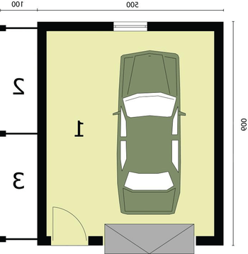 Rzut projektu G245 garaż jednostanowiskowy z poddaszem
