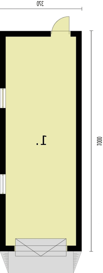 Rzut projektu G257 garaż jednostanowiskowy