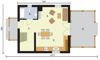 Rzut projektu ORLEAN 3 dom letniskowy