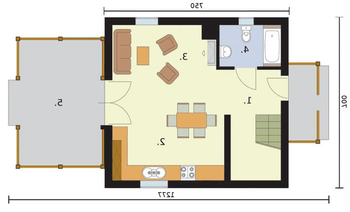 Rzut projektu ORLEAN 3 dom letniskowy