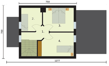 Rzut projektu ORLEAN 3 dom letniskowy