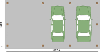 Rzut  projektu G265 Wiata garażowa