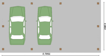 Rzut  projektu G265 Wiata garażowa