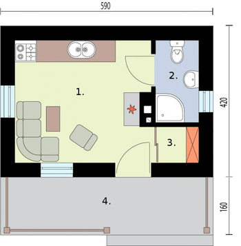 Rzut  projektu HAGA dom letniskowy