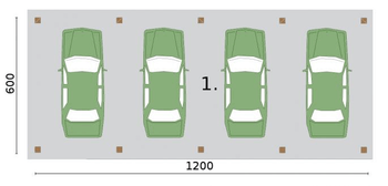 Rzut  projektu G304 wiata garażowa