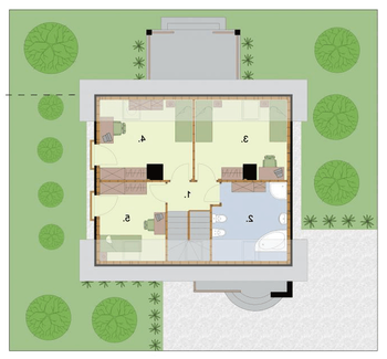 Rzut  projektu SEVILLA 2 szkielet drewniany