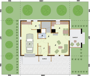 Rzut  projektu KATANIA szkielet drewniany