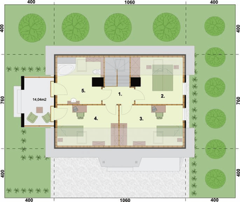 Rzut  projektu KATANIA szkielet drewniany