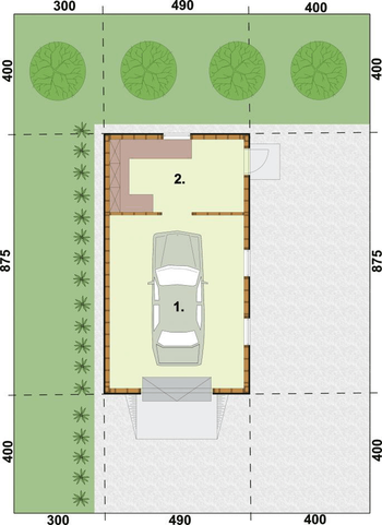 Rzut  projektu G8 szkielet drewniany