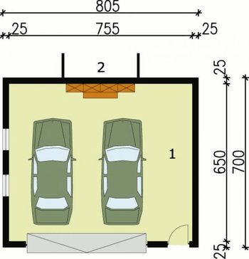 Rzut  projektu G68 szkielet drewniany