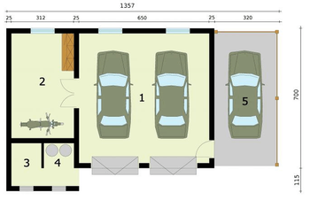 Rzut  projektu G281 szkielet drewniany