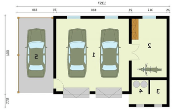 Rzut  projektu G281 szkielet drewniany