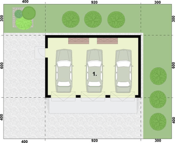 Rzut  projektu G305 szkielet drewniany