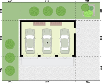 Rzut  projektu G305 szkielet drewniany