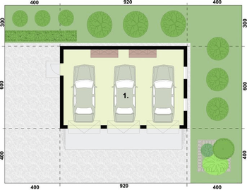 Rzut projektu G305a szkielet drewniany