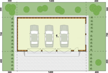 Rzut  projektu G270 szkielet drewniany