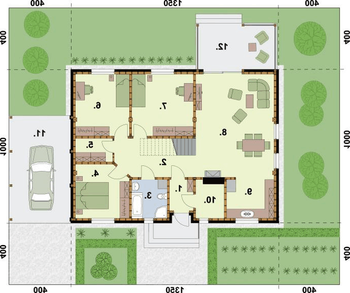 Rzut  projektu NICEA szkielet drewniany